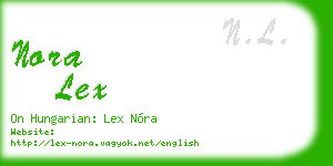 nora lex business card