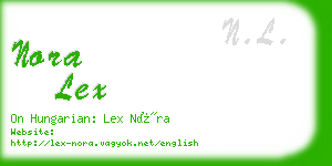 nora lex business card